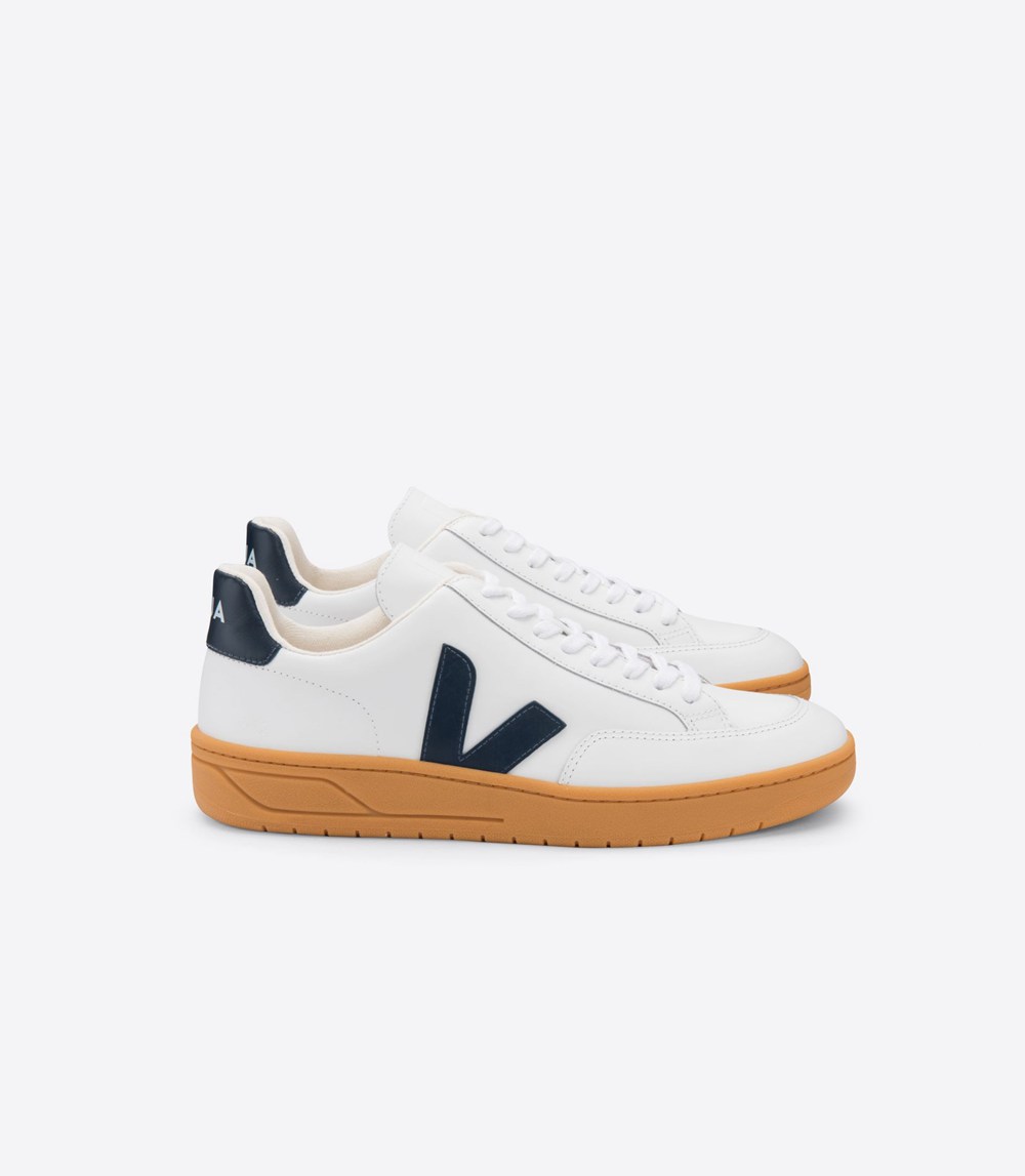 Veja Trainers Womens White - V-12 Leather - UBZQ-23918